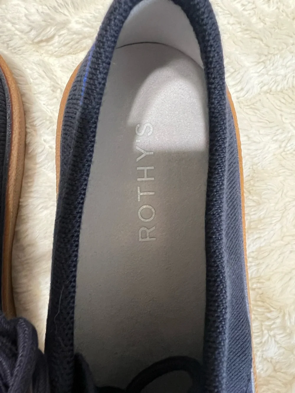 Rothy’s The Monty Lace Up Navy Knit Sneakers Men’s 12 NIB New Box